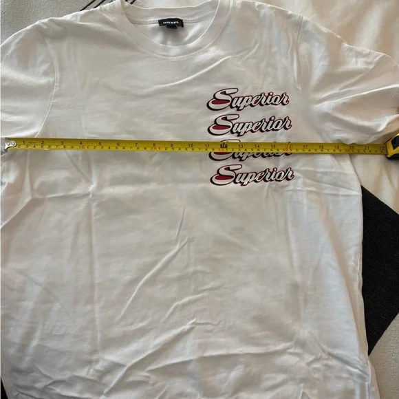 Diesel White T-Shirt with Superior Print size M - Picture 3 of 5